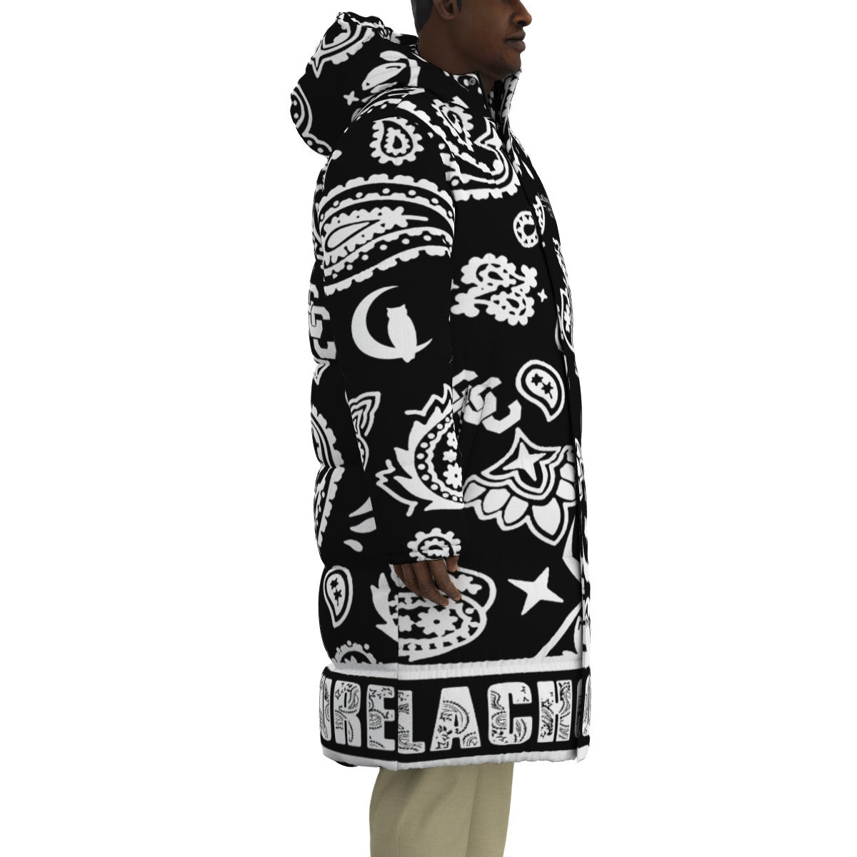 BANDANA COMPLEX BLC Unisex Long Down Jacket