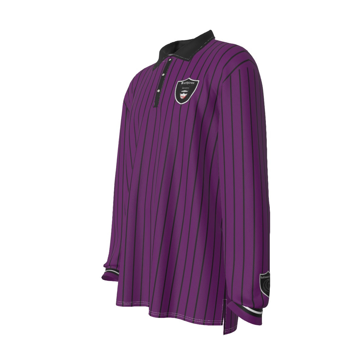 EAZY-E RUTHLESS PRPLE Men's Long Sleeve Polo Shirt