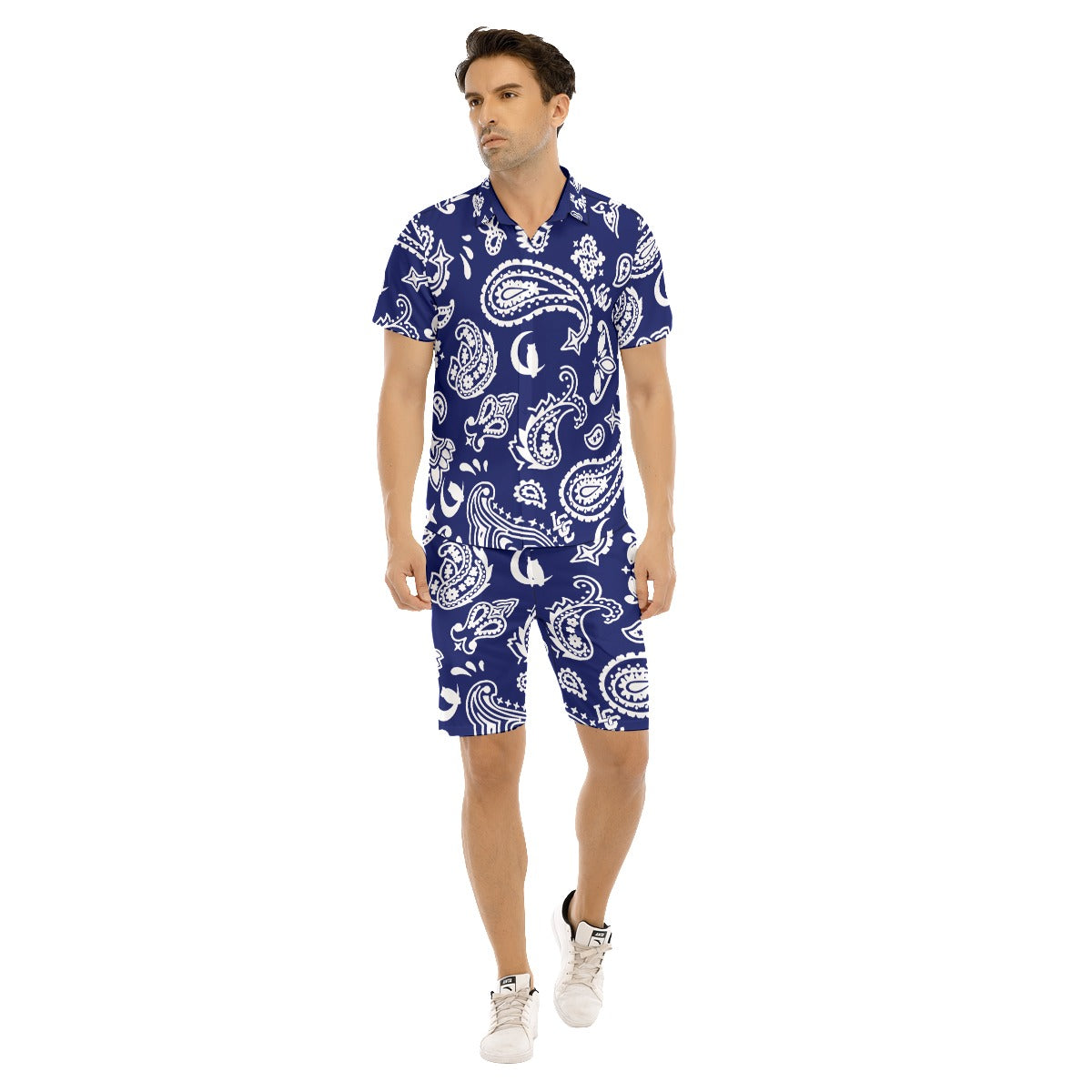 BANDANA PAISLEY NAVY Men's Short Sleeve Shirt Sets