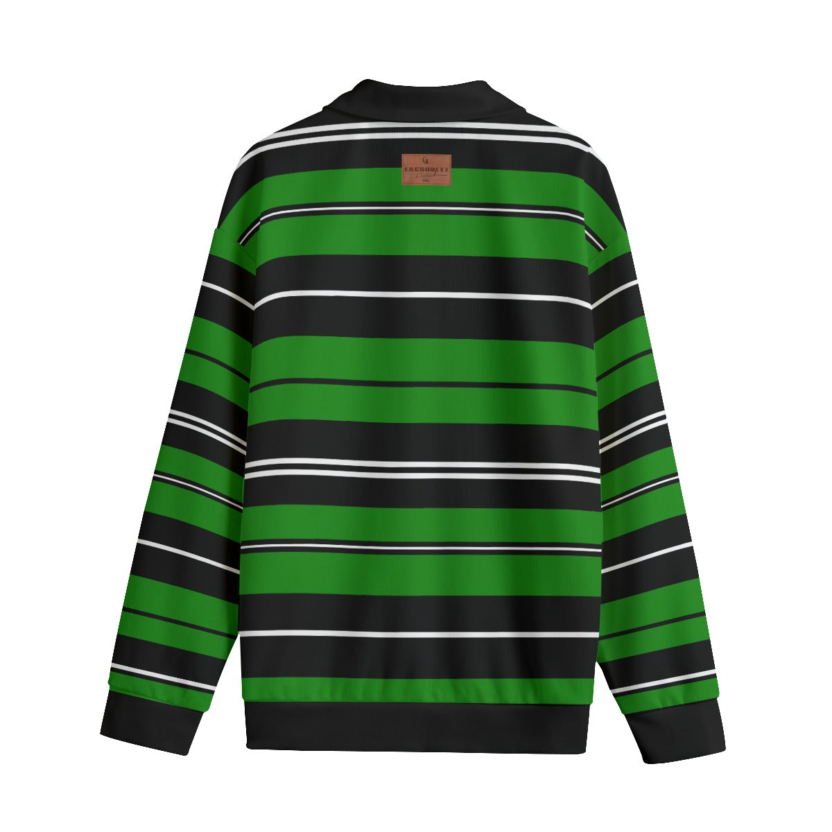 STRIPE UP GREENBLC Unisex Lapel Collar Sweater
