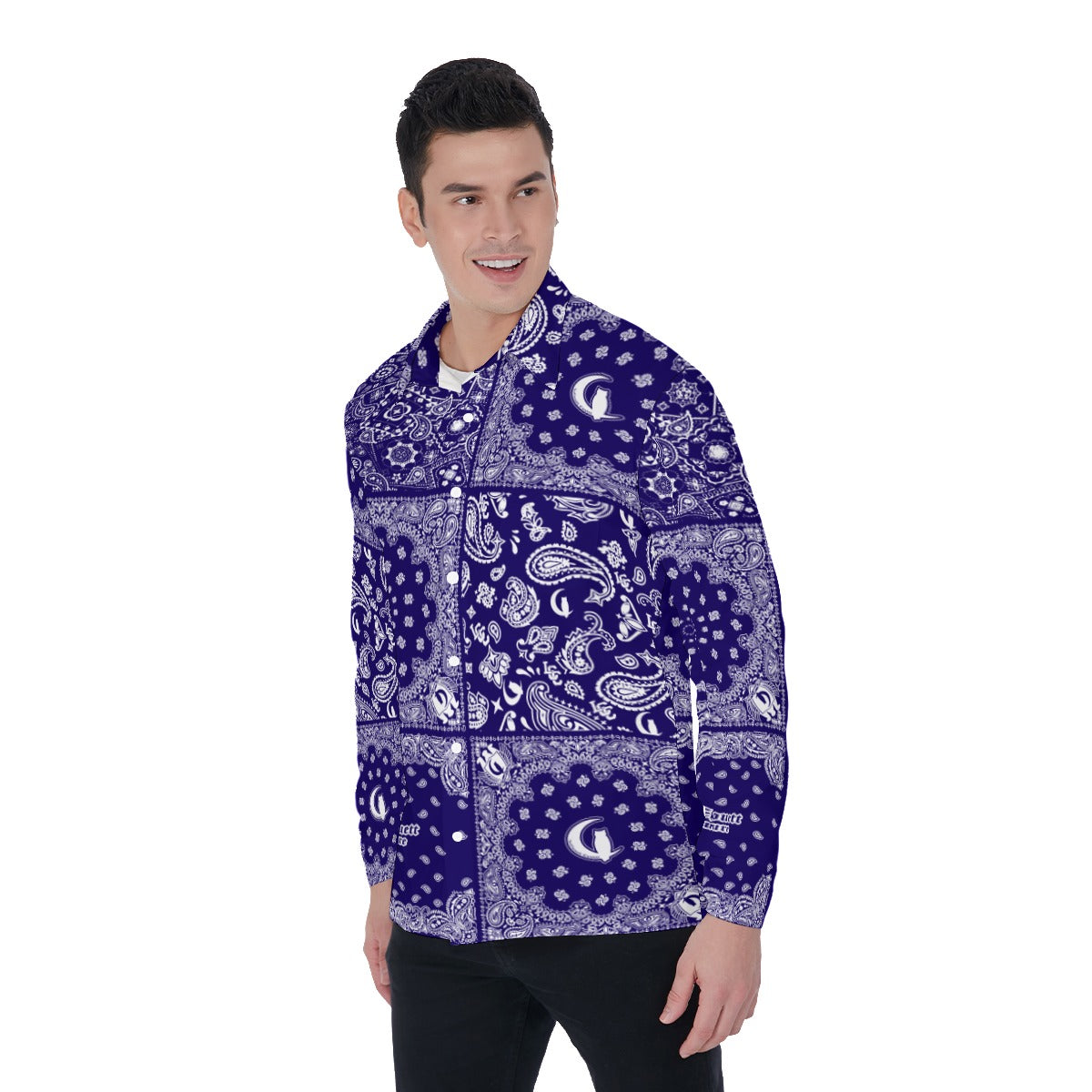 BANDANA MIX NAVY Men's Long Sleeve Shirt