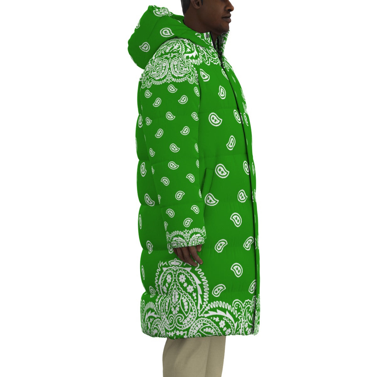 BANDANA FULLY GREEN Unisex Long Down Jacket