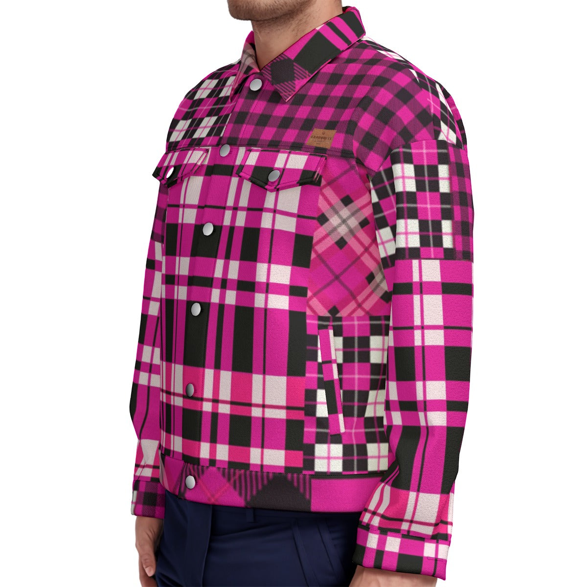 FLEXIN PLAID GRAPES Unisex Lapel Jacket  Cotton