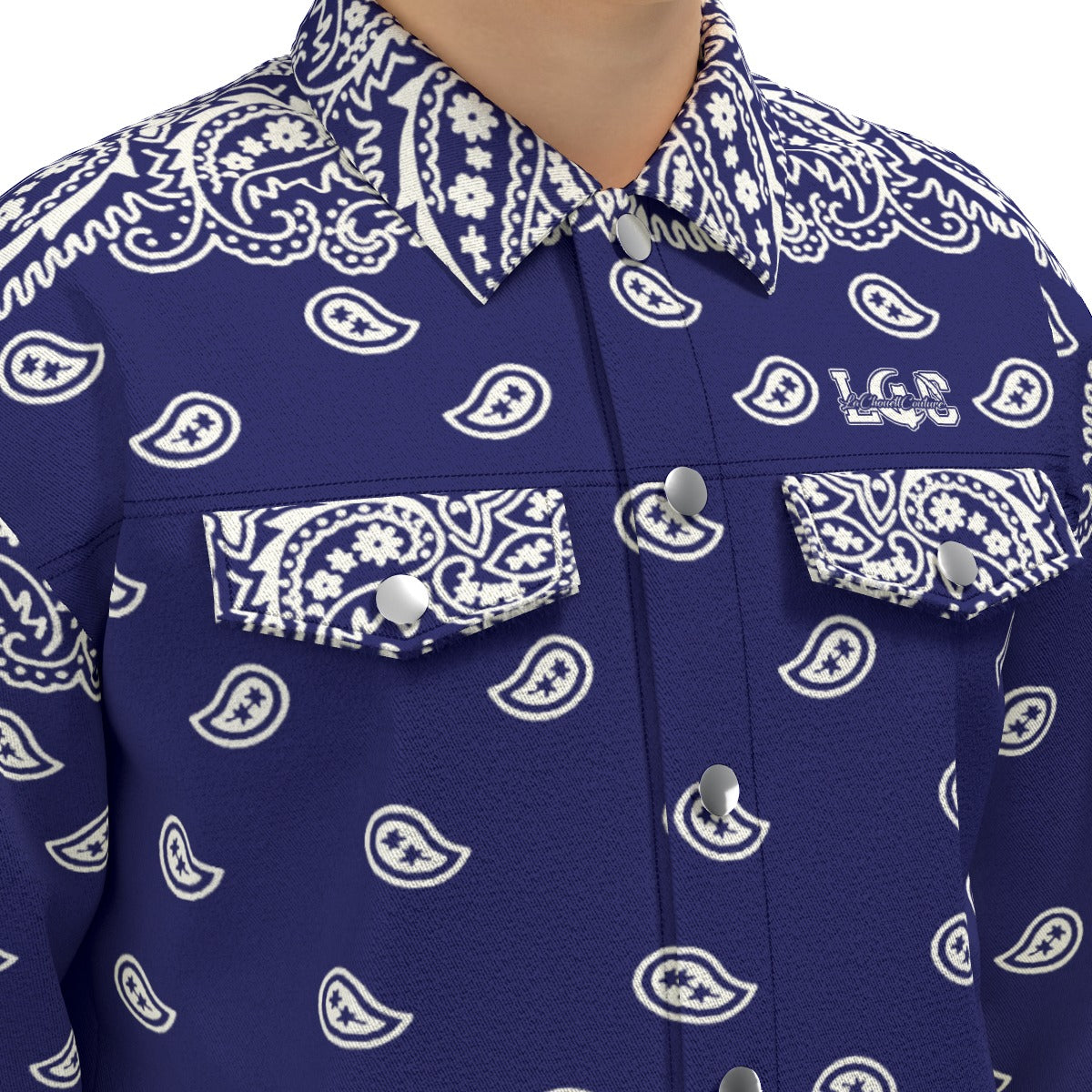 BANDANA FULLY NAVY Unisex Lapel Jacket