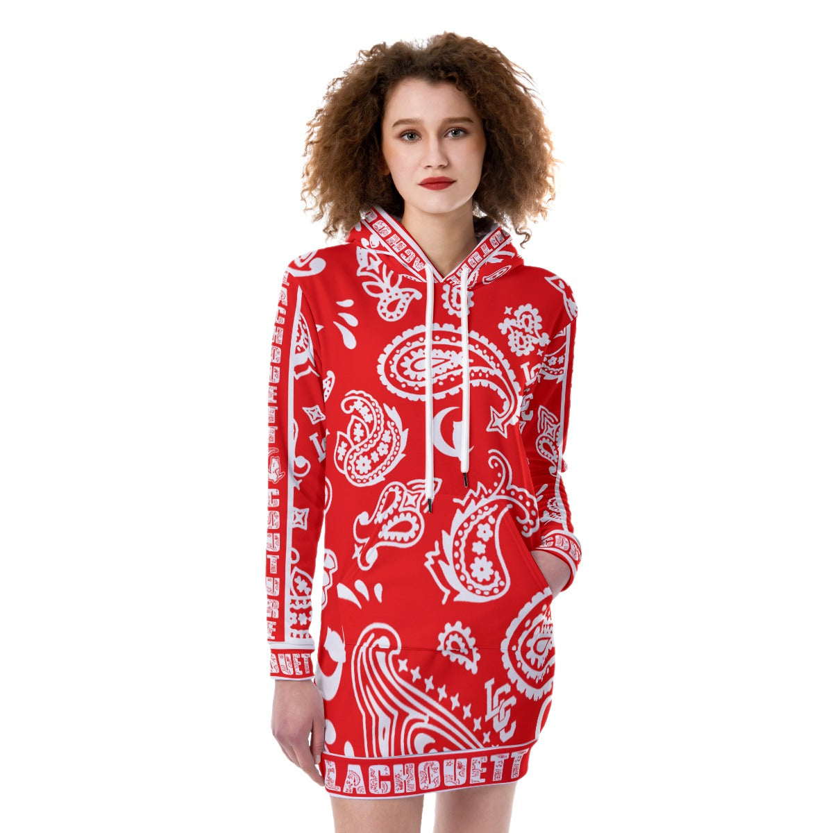BANDANA PAISLEY Bs'UP Women's Heavy Fleece Long Hoodie