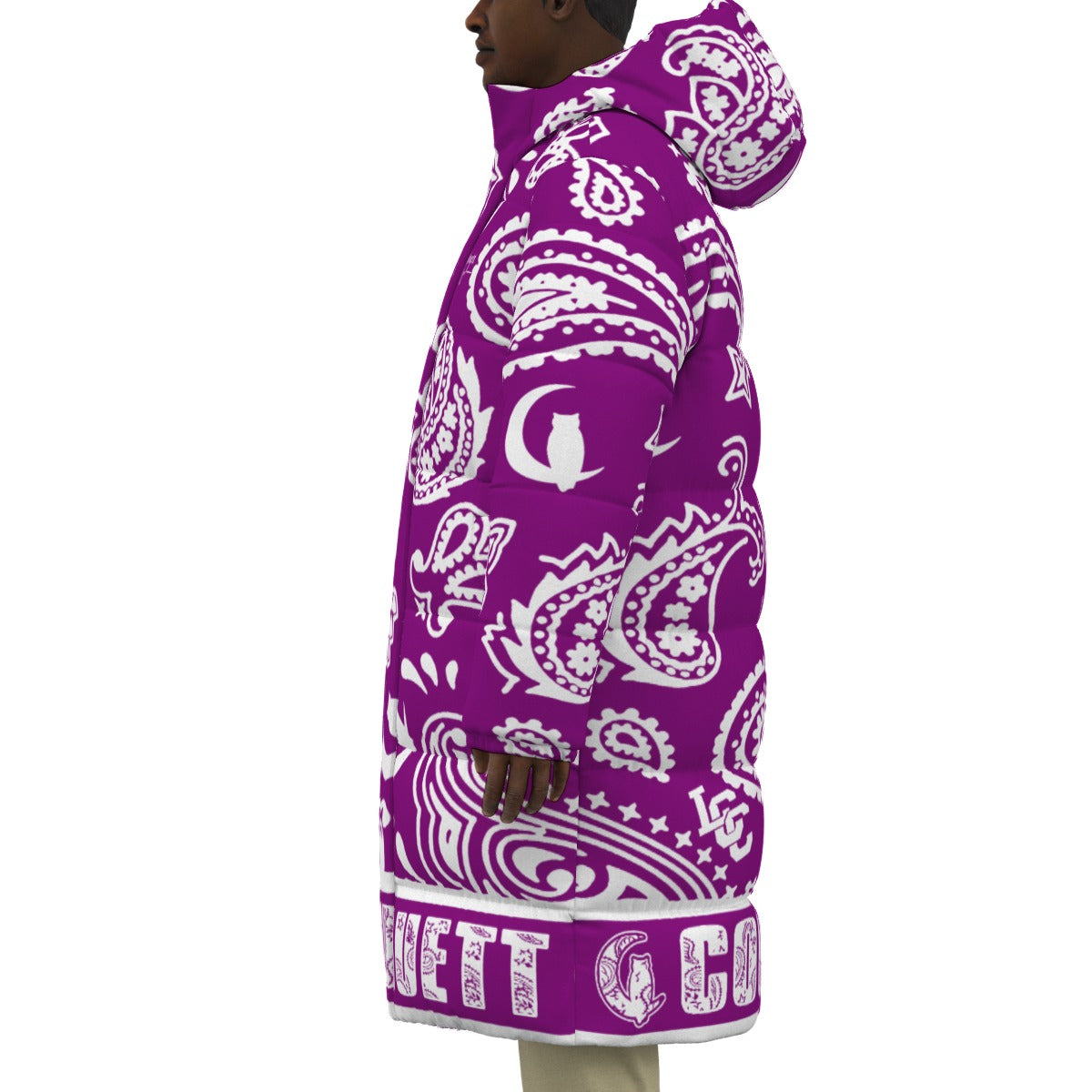 BANDANA COMPLEX GRAPES Unisex Long Down Jacket