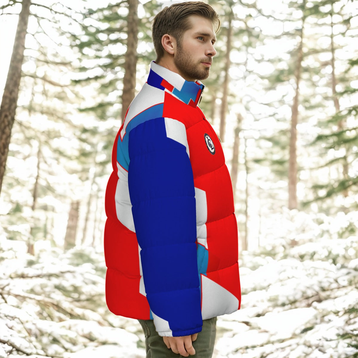 FRANCE BLUERED Unisex Stand-up Collar Down Jacket
