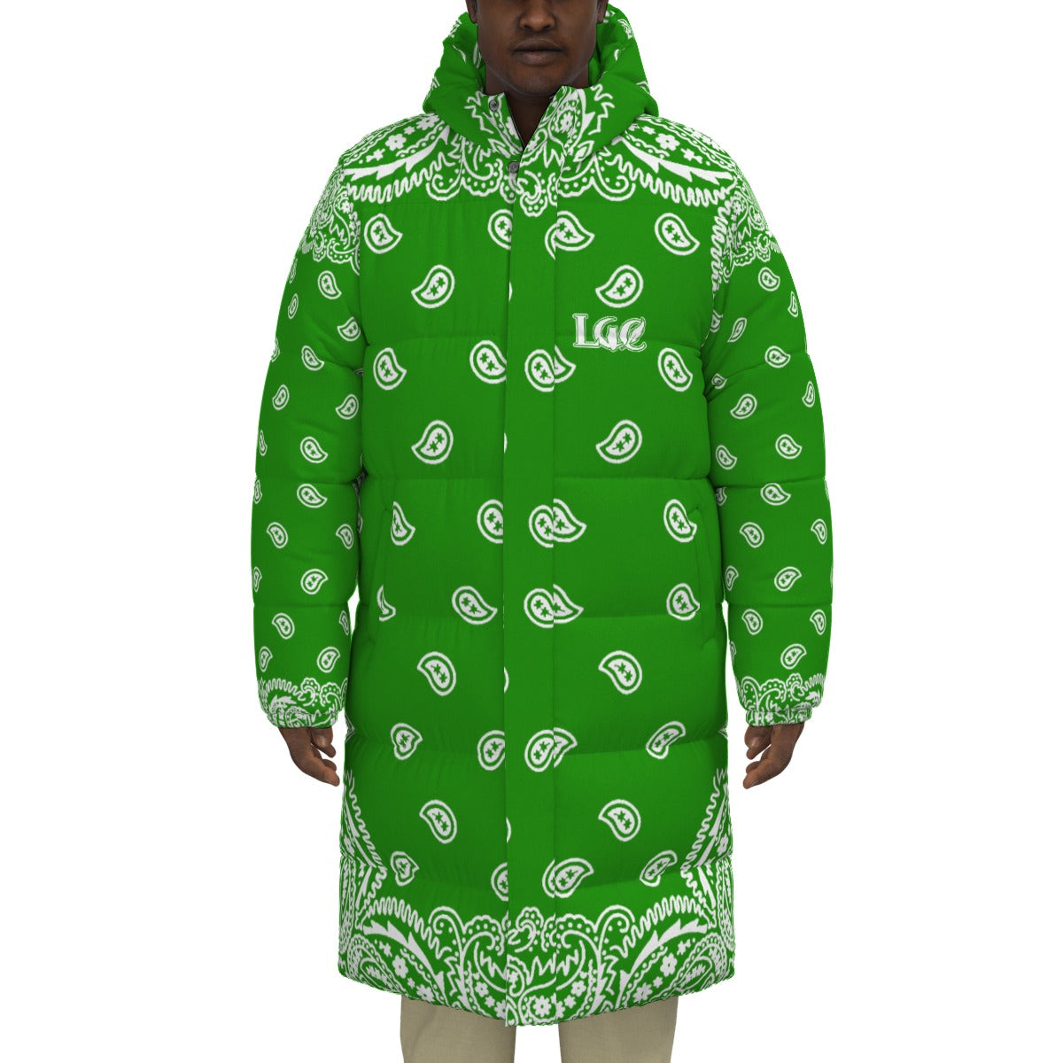 BANDANA FULLY GREEN Unisex Long Down Jacket