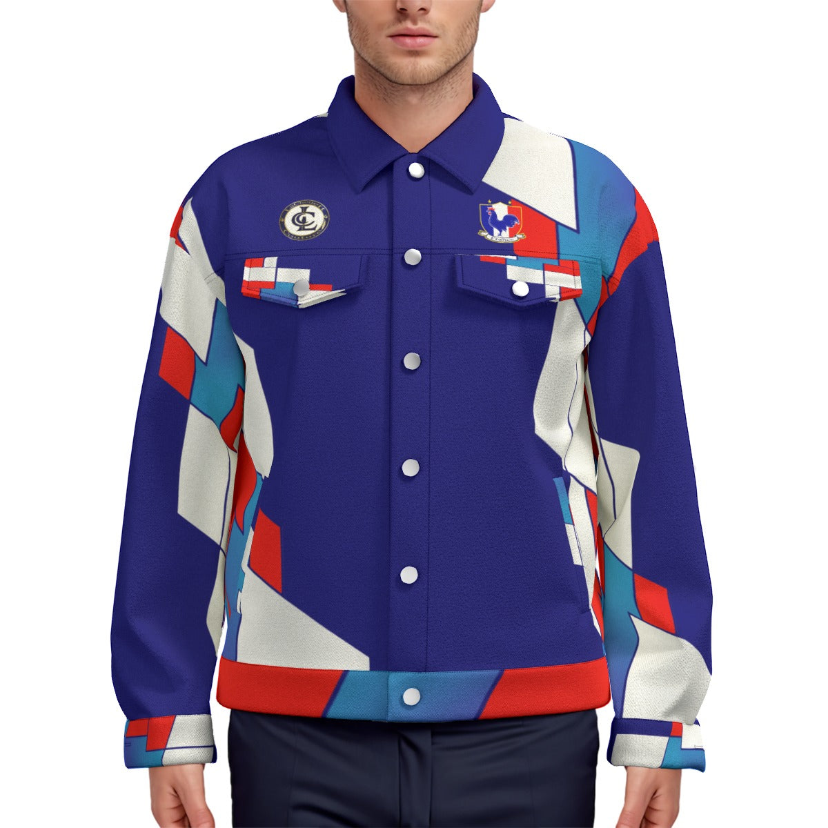 FRANCE BLUE Unisex Lapel Jacket
