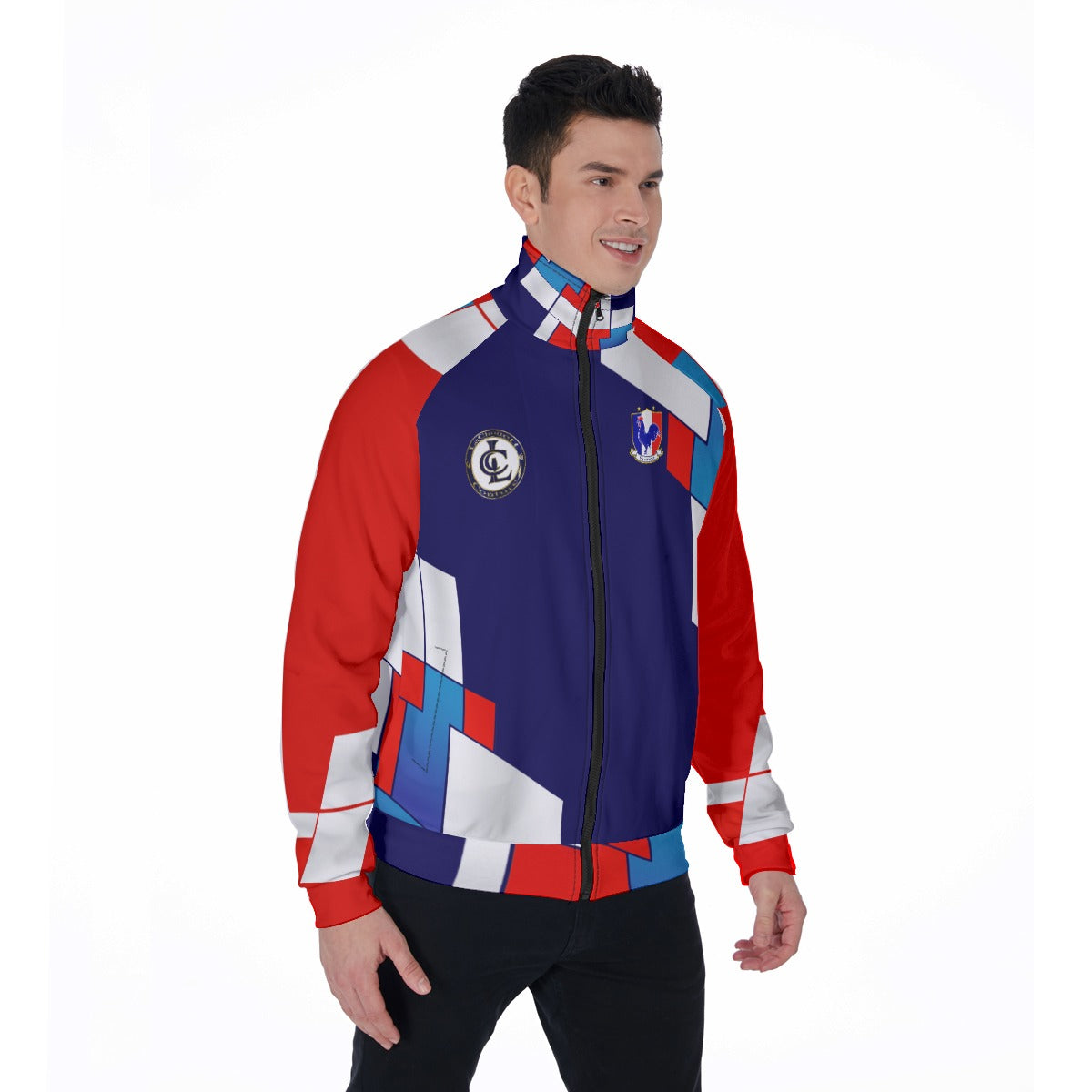 FRANCE BLUERED Men's Stand Collar Jacket