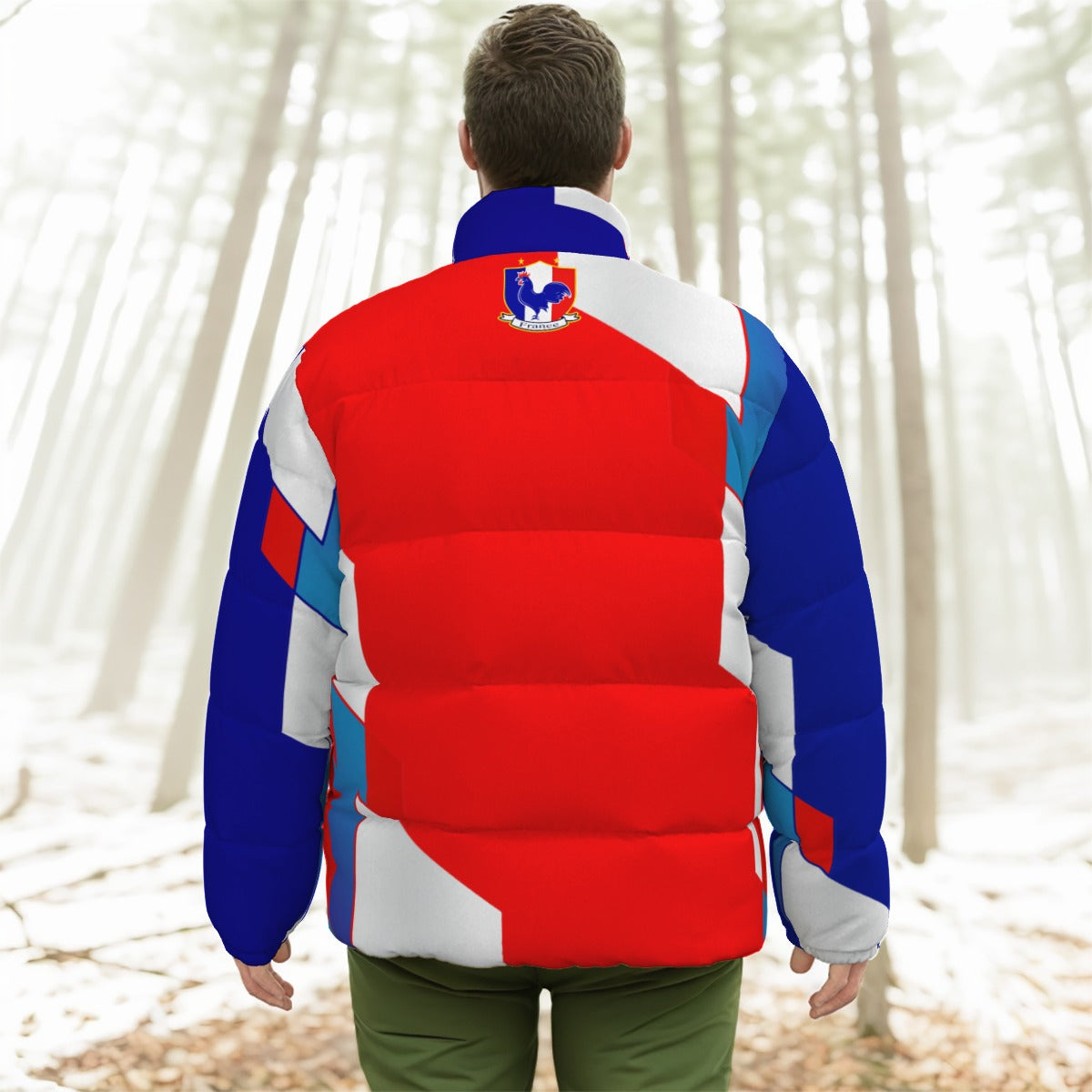 FRANCE BLUERED Unisex Stand-up Collar Down Jacket