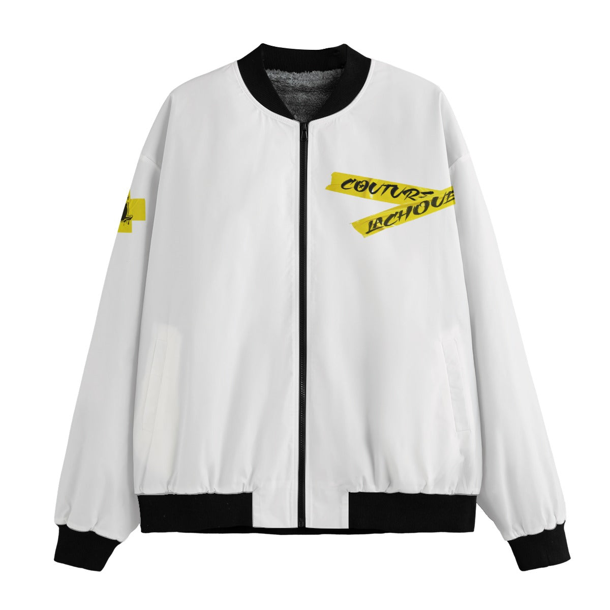 TRAP GOD WHT Men’s Fleece Bomber Jacket