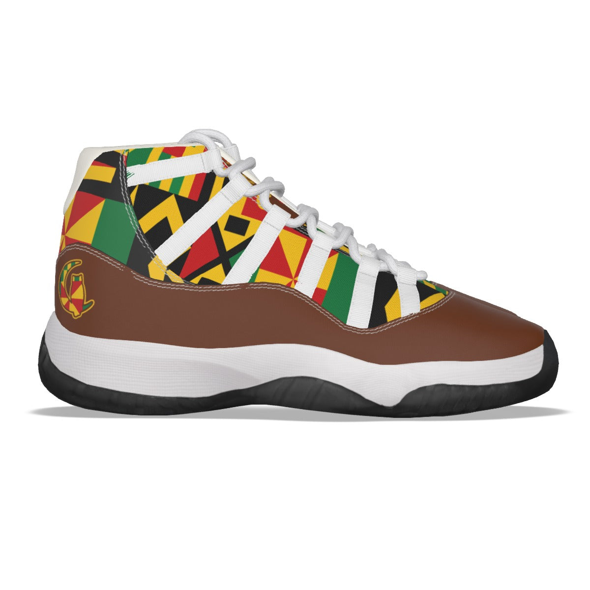 KENTE BUTAN BROWN High Top Basketball Shoes