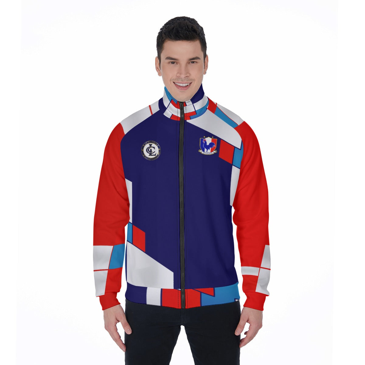FRANCE BLUERED Men's Stand Collar Jacket