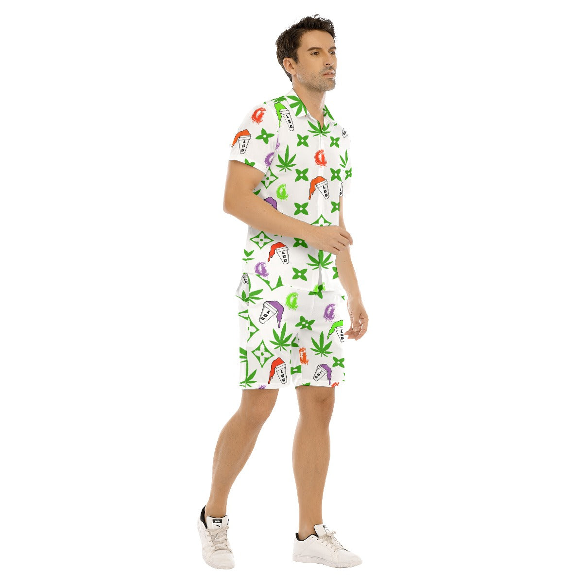 GET HIGH LEAN Men's Short Sleeve Shirt Set