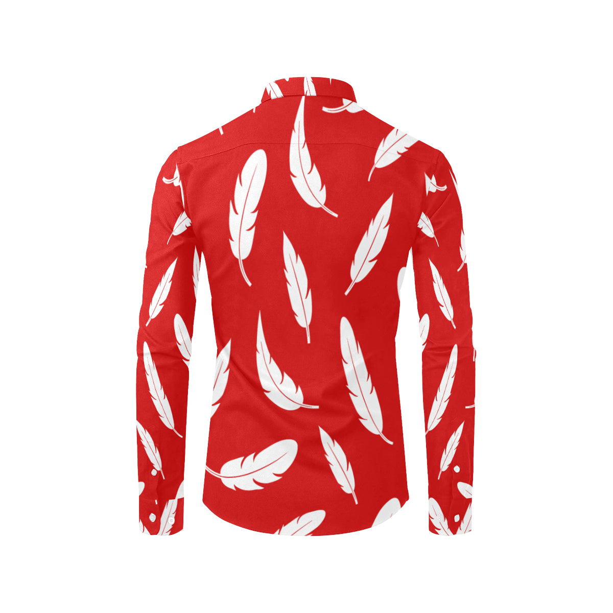 FEATHER RED Men's All Over Print Casual Dress Shirt