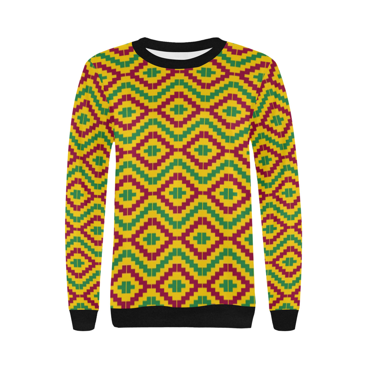 FRACTAL KMT Women's Rib Cuff Crew Neck Sweatshirt (Model H34)