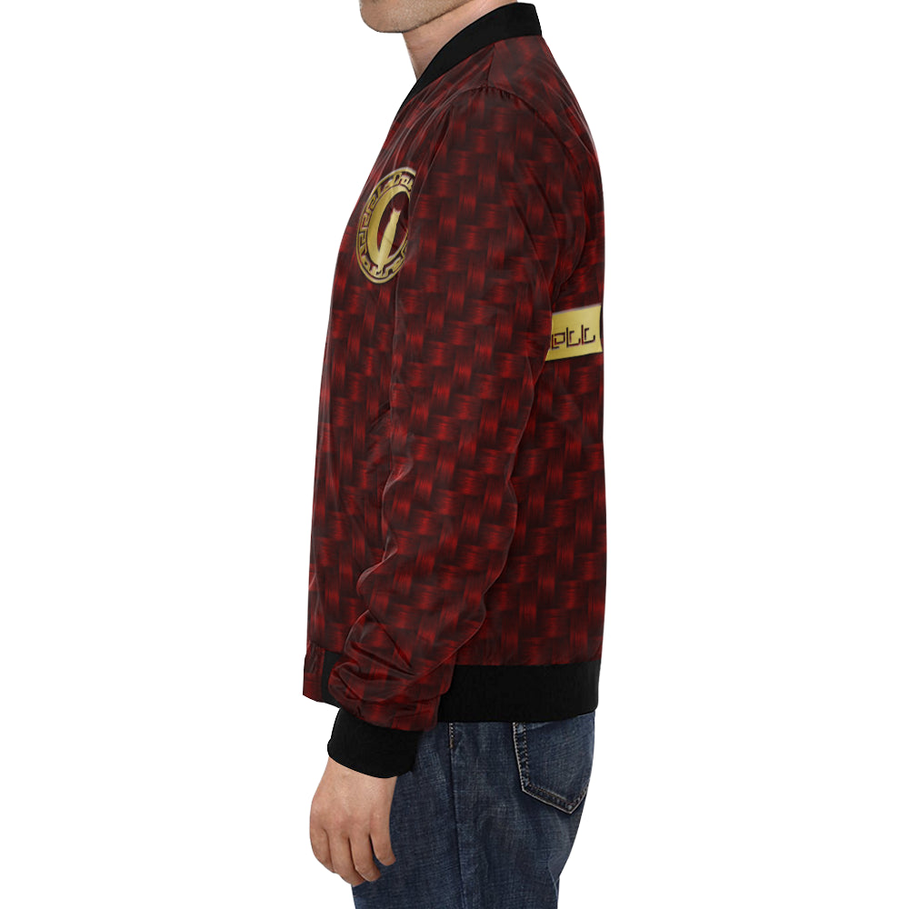GOLDEN RED PLAIT All Over Print Bomber Jacket