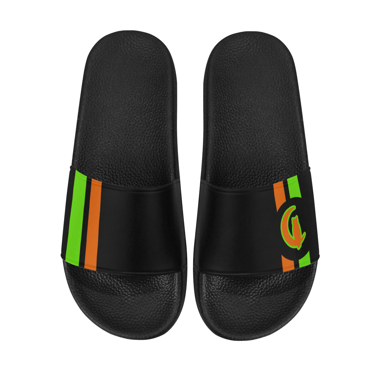 FRESH UP ORANGE Men's Slide Sandals (Model 057)