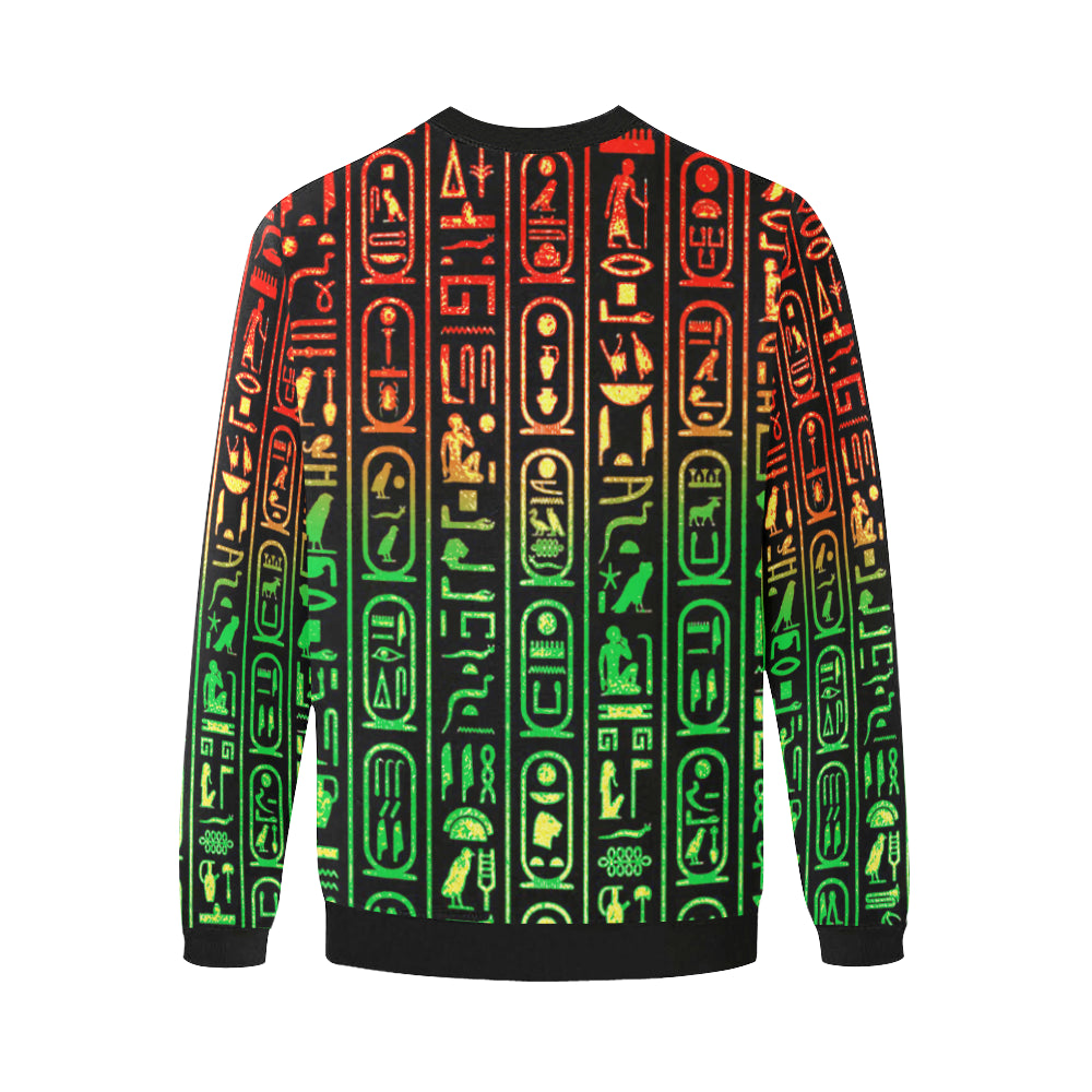 RASTA GLYPH Men's Oversized Fleece Crew Sweatshirt