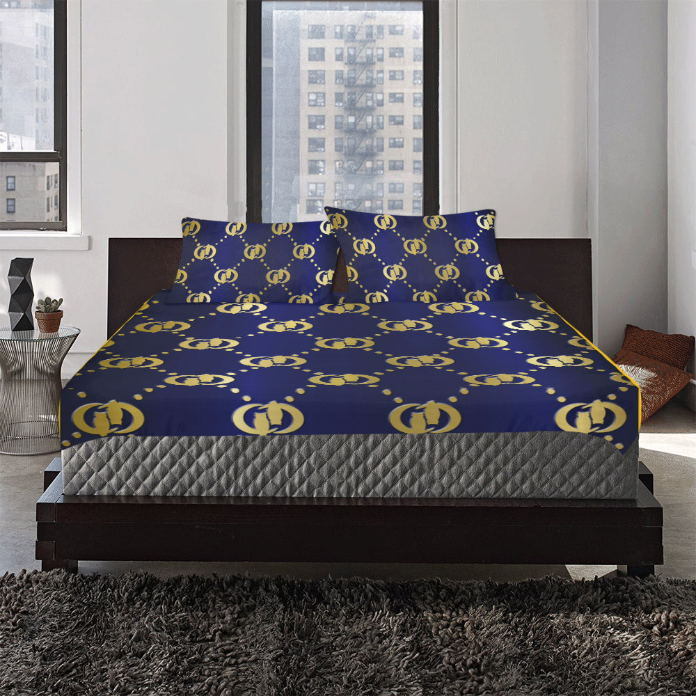 GOODY GOLD BLUE 3-Piece Bedding Set
