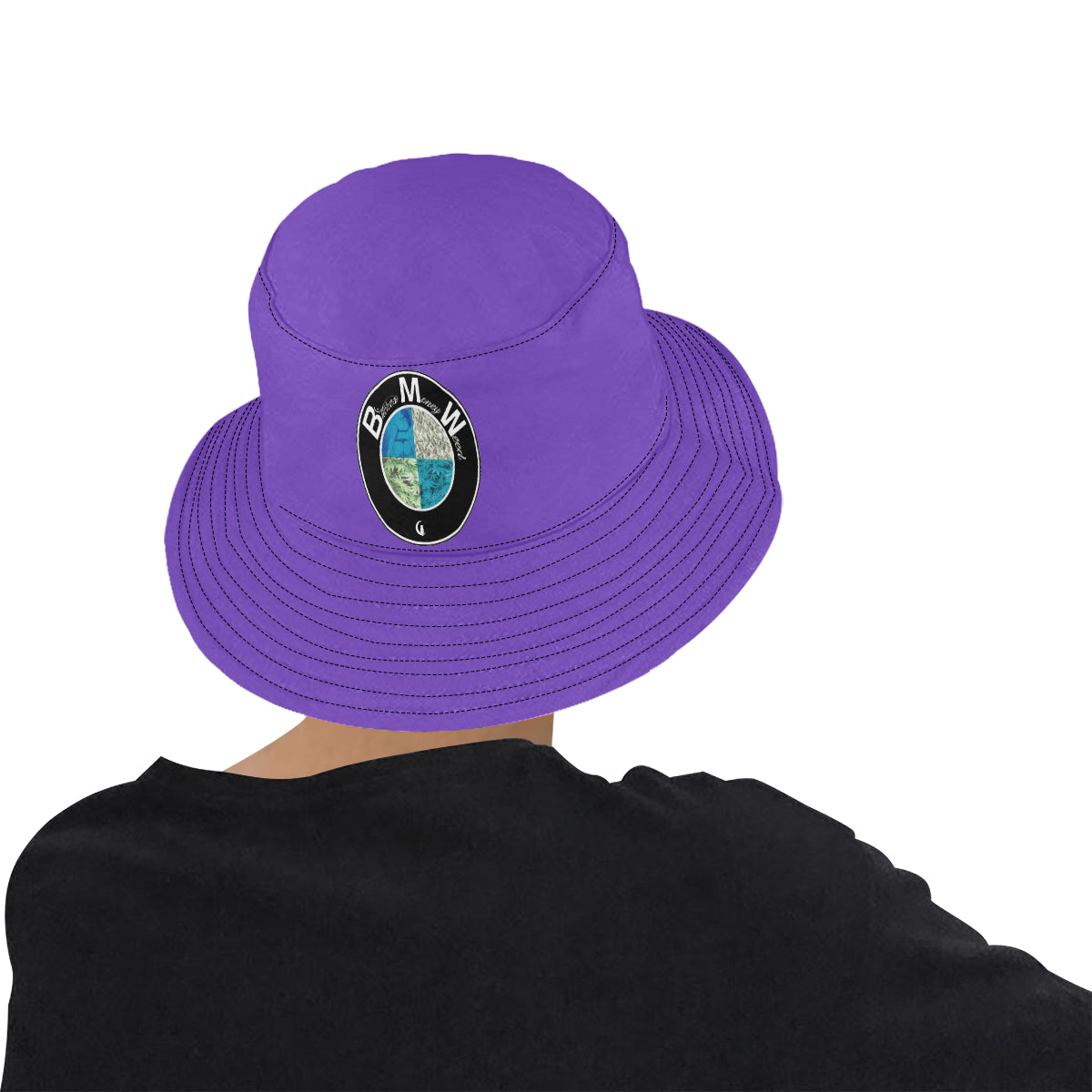 B.Money.W PRPLE All Over Print Bucket Hat for Men