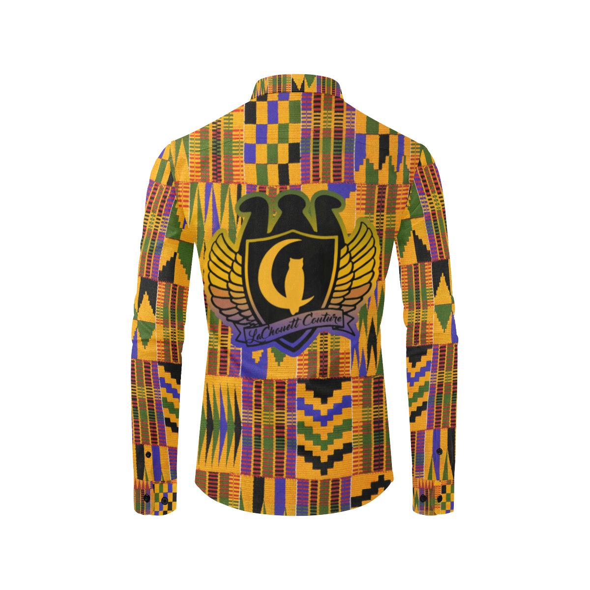 KENTE OG Men's All Over Print Casual Dress Shirt