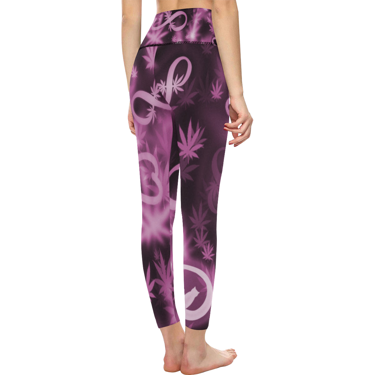 INFINITY PURPLE COSMOS All Over Print High-Waisted Leggings (Model L36)