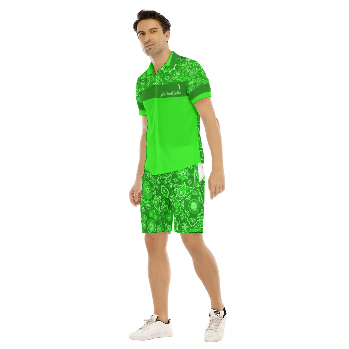 BANDANA VIRAL GREEN Men's Short Sleeve Shirt Sets