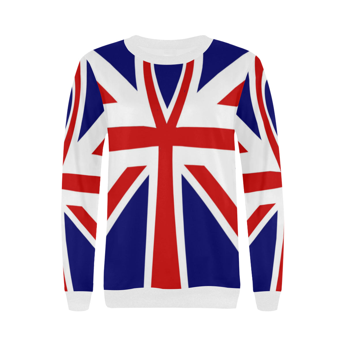 LONDON ANKH Women's Rib Cuff Crew Neck Sweatshirt (Model H34)
