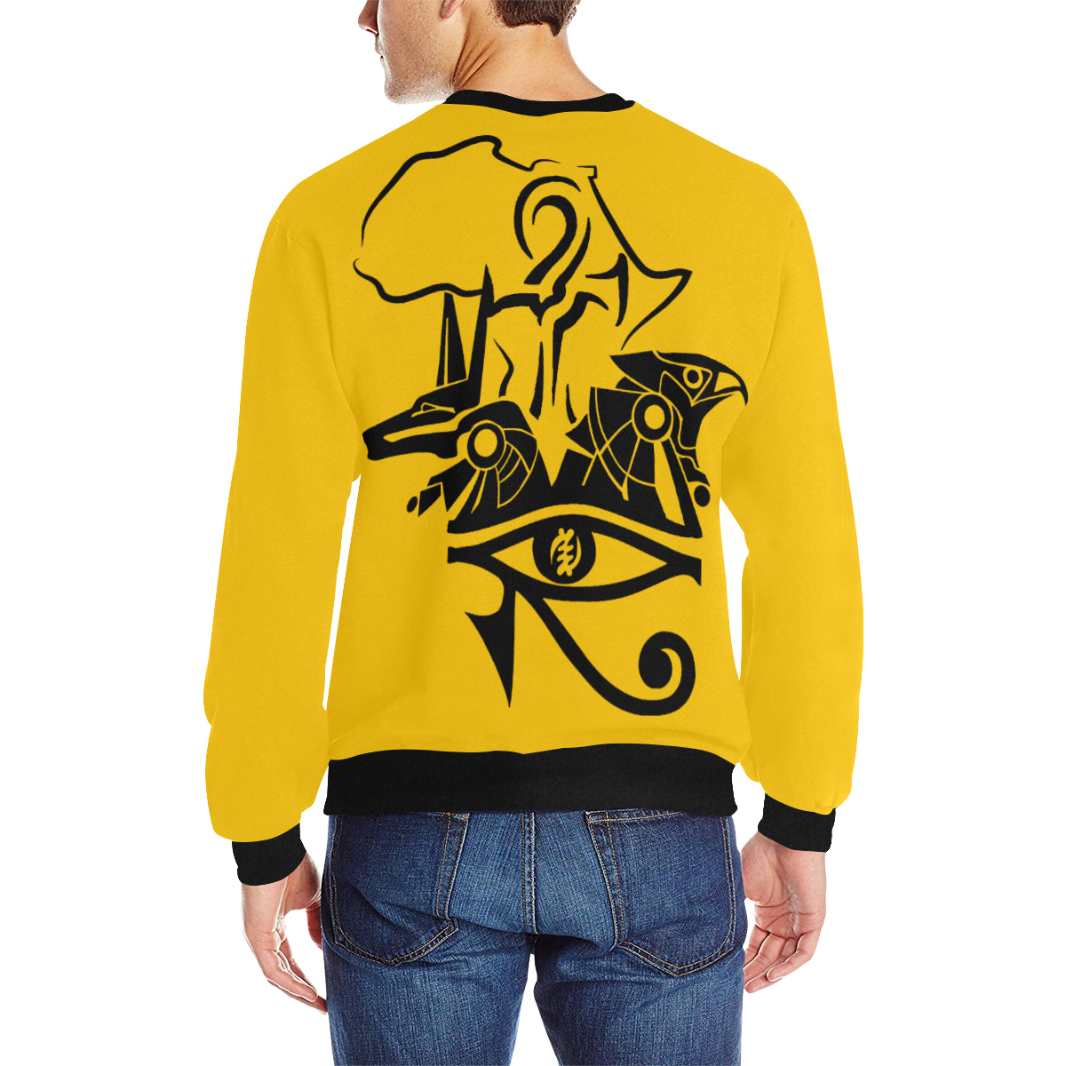 ANUBIS AND HERU YLW Men's Rib Cuff Crew Neck Sweatshirt
