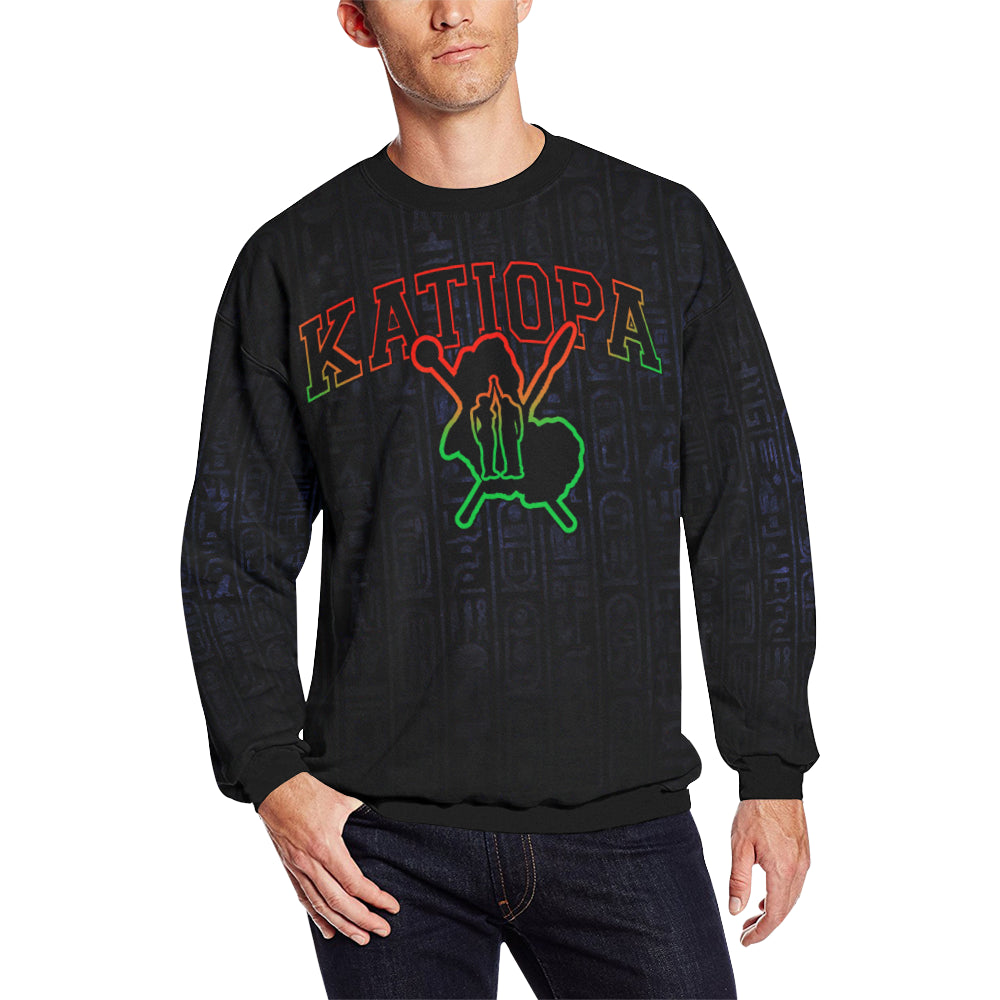 KATIOPA Men's Oversized Fleece Crew Sweatshirt