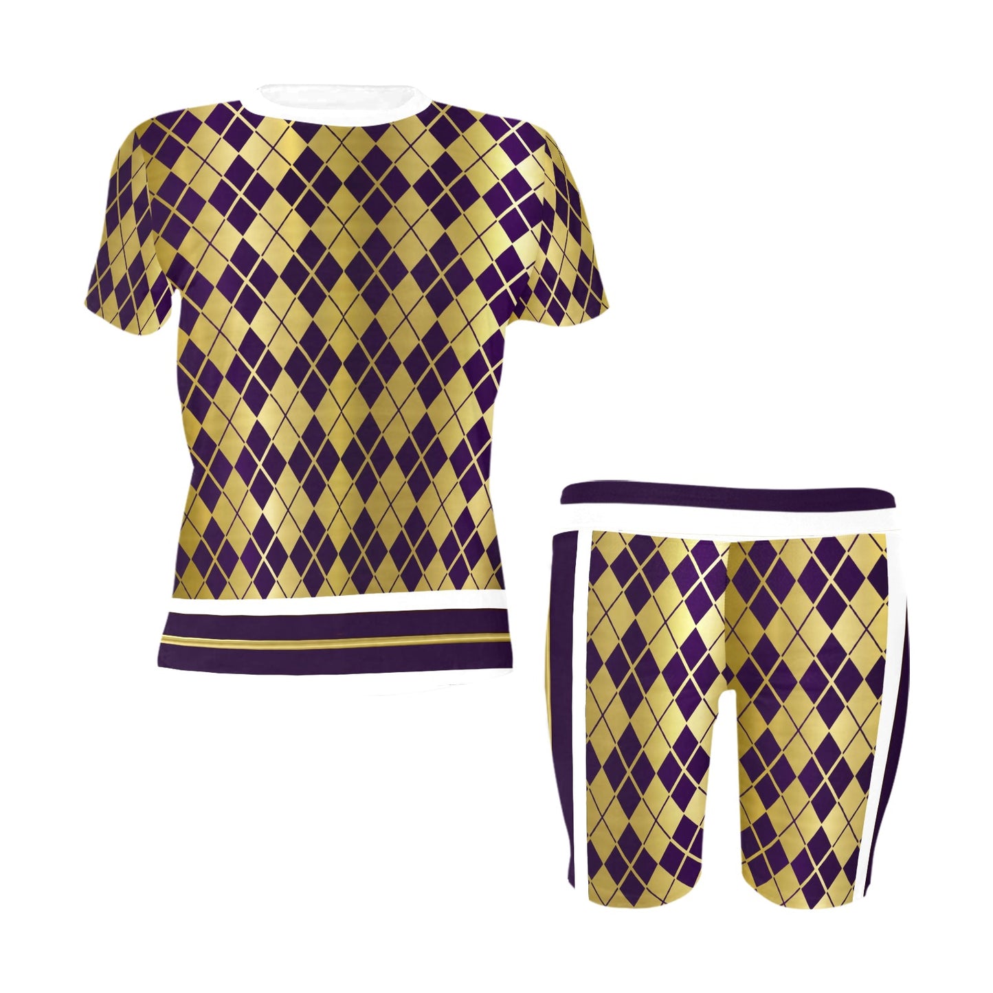ARLEQUIN GRAPE Women's Short Yoga Set