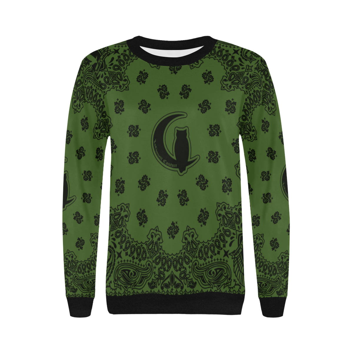 BANDANA KAKI Women's Rib Cuff Crew Neck Sweatshirt