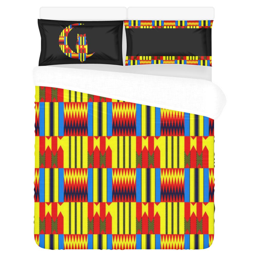 KENTE BLUE 3-Piece Bedding Set