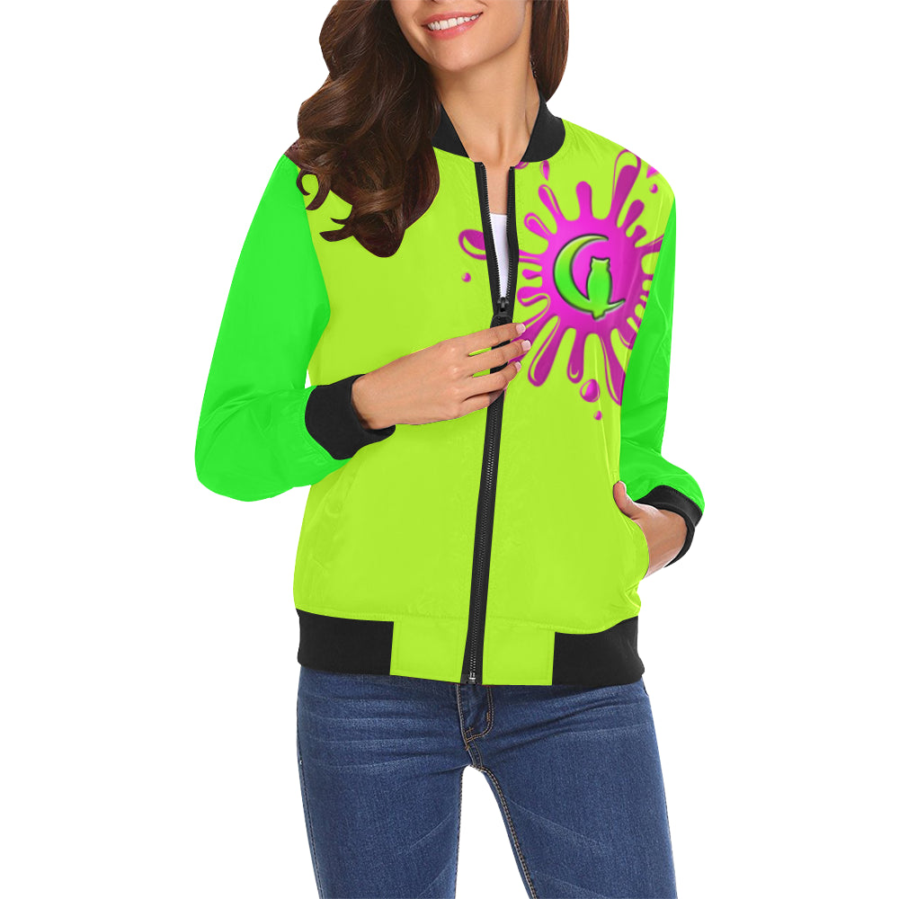 SPLASH OUT GRR All Over Print Bomber Jacket for Women (Model H19)