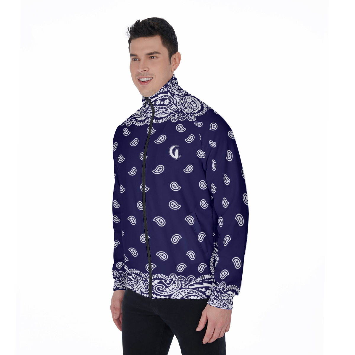 BANDANA FULLY NAVY Men's Stand Collar Jacket