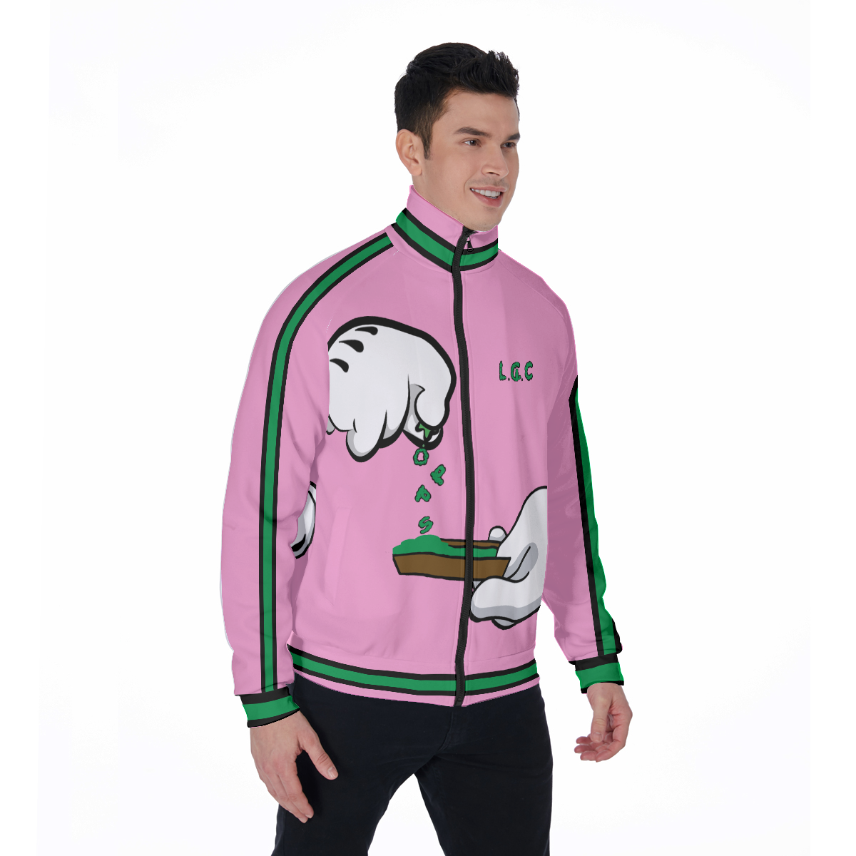 BURN THE OPPS PINK Stand Collar Jacket