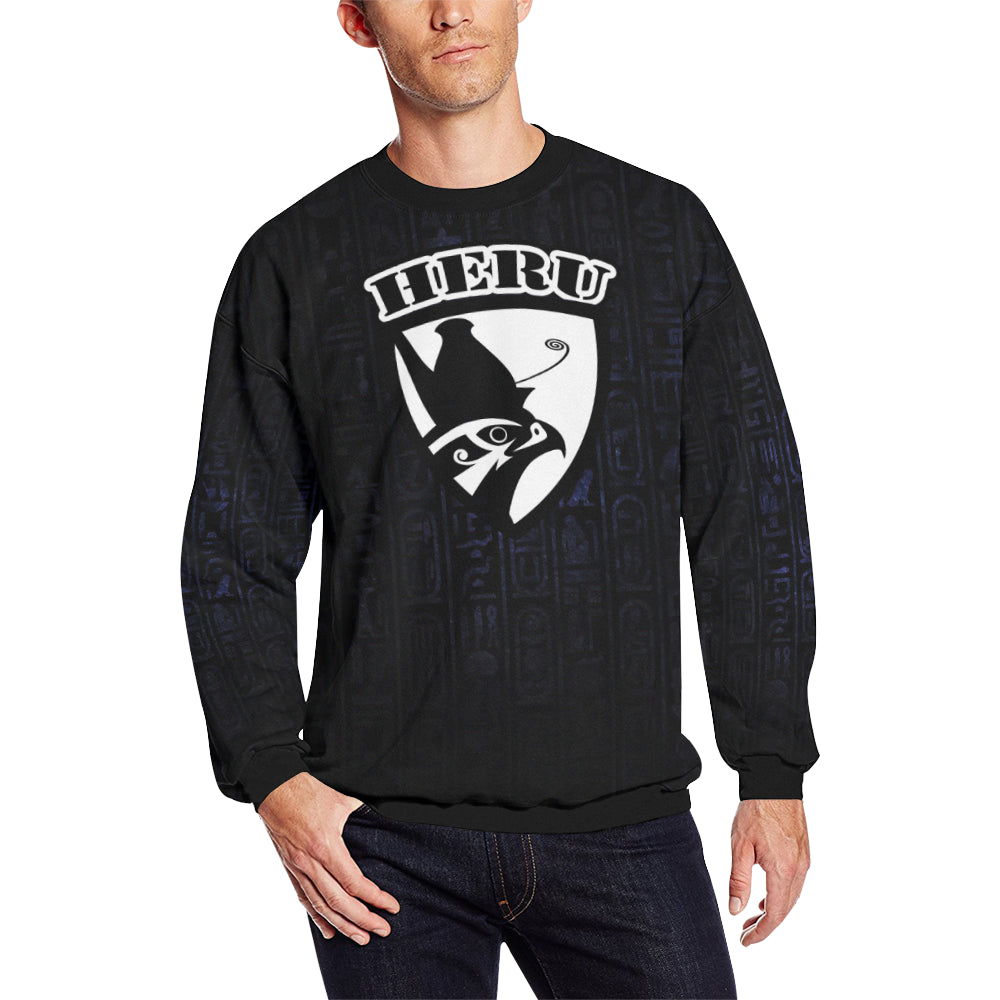 HERU HEAD Men's Oversized Fleece Crew Sweatshirt