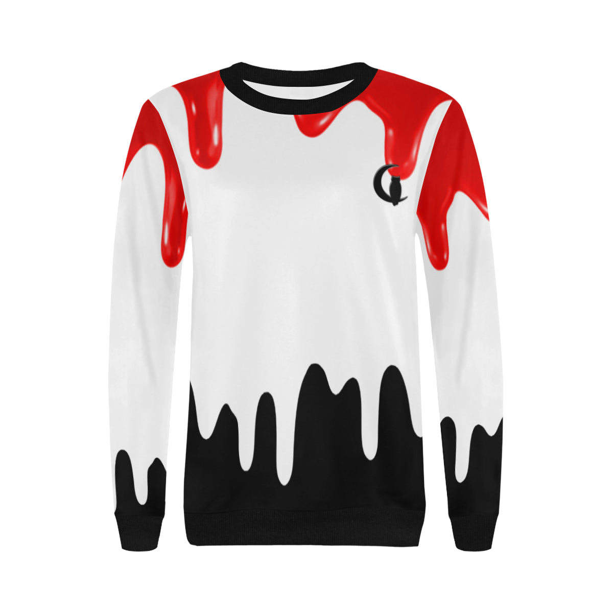 DRIPPIN SAUCE Women's Rib Cuff Crew Neck Sweatshirt (Model H34)