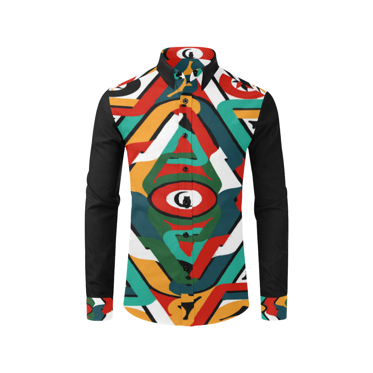 TEMBE ART Men's All Over Print Casual Dress Shirt