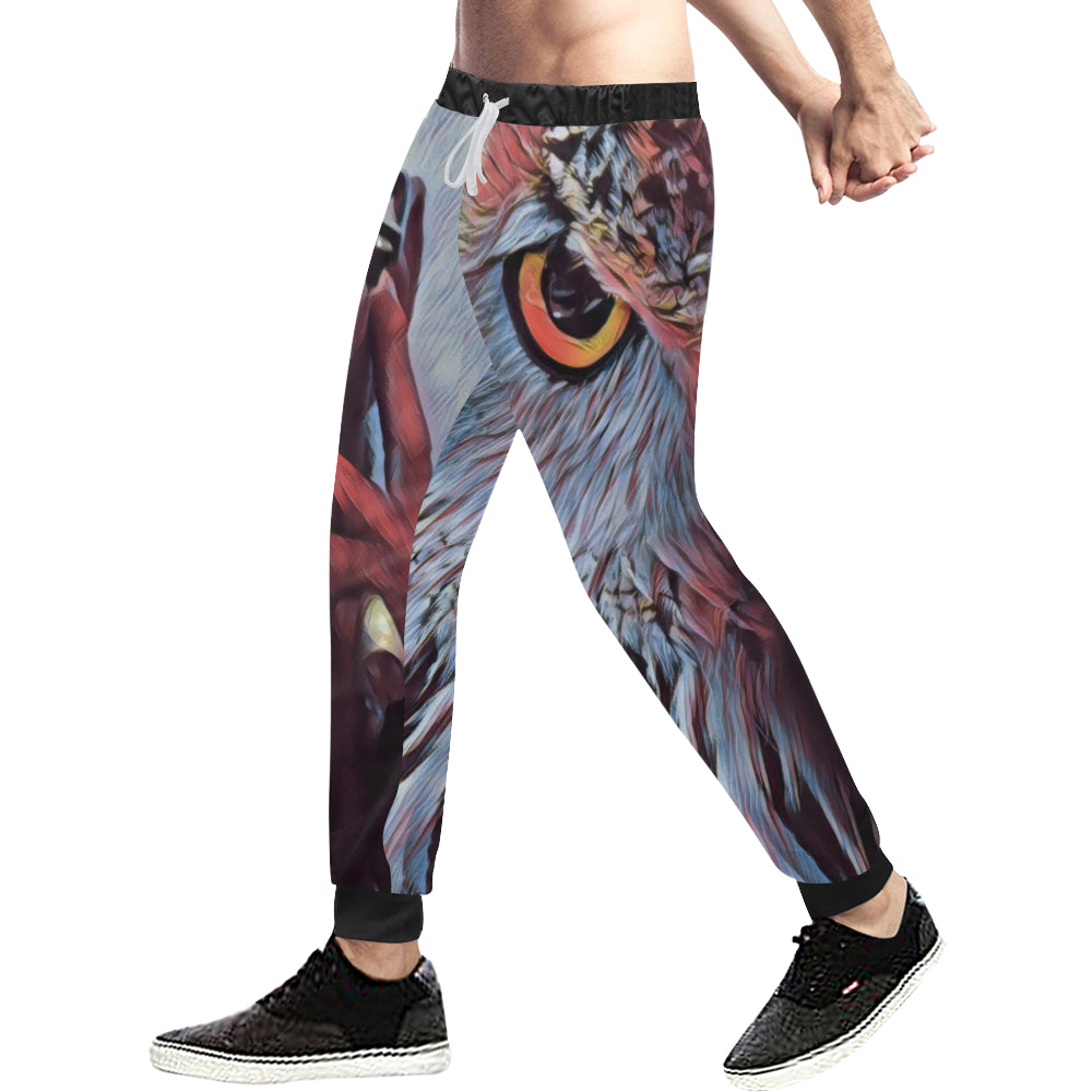 WISE OWL BY ANY MEANS Men's All Over Print Sweatpants (Model L11)