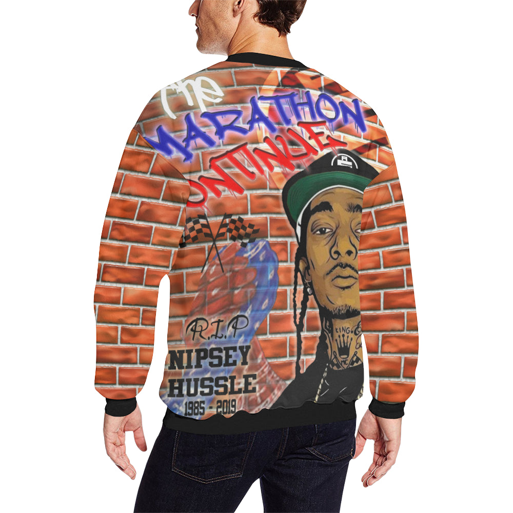 NIPSEY THE GREAT Men's Oversized Fleece Crew Sweatshirt