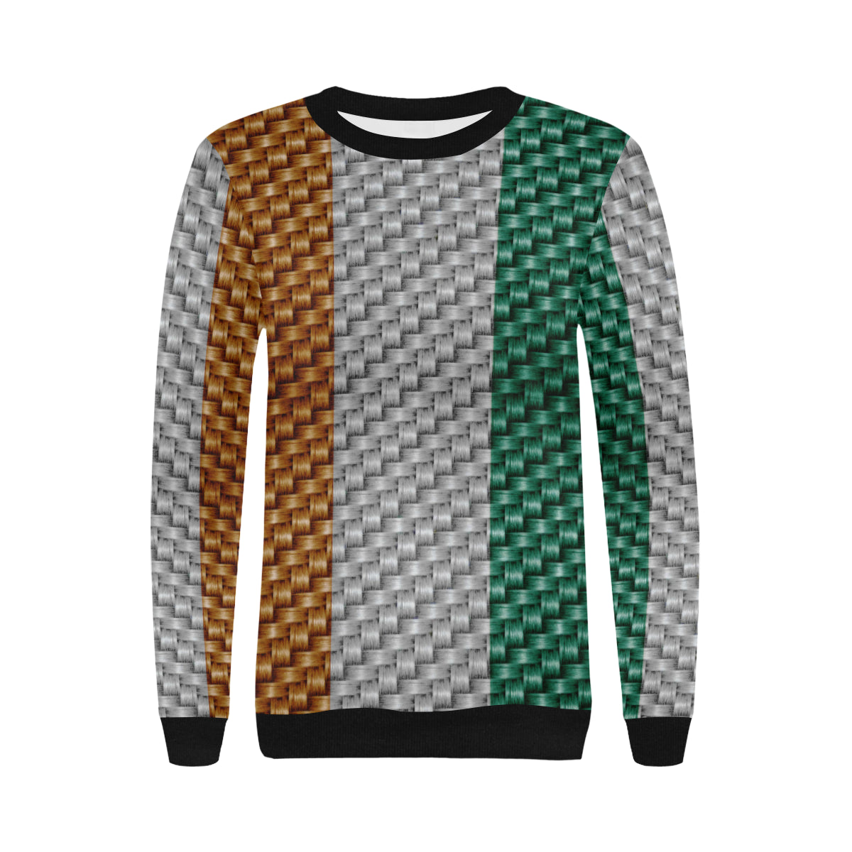 COTE D'IVOIRE FLAG Women's Rib Cuff Crew Neck Sweatshirt
