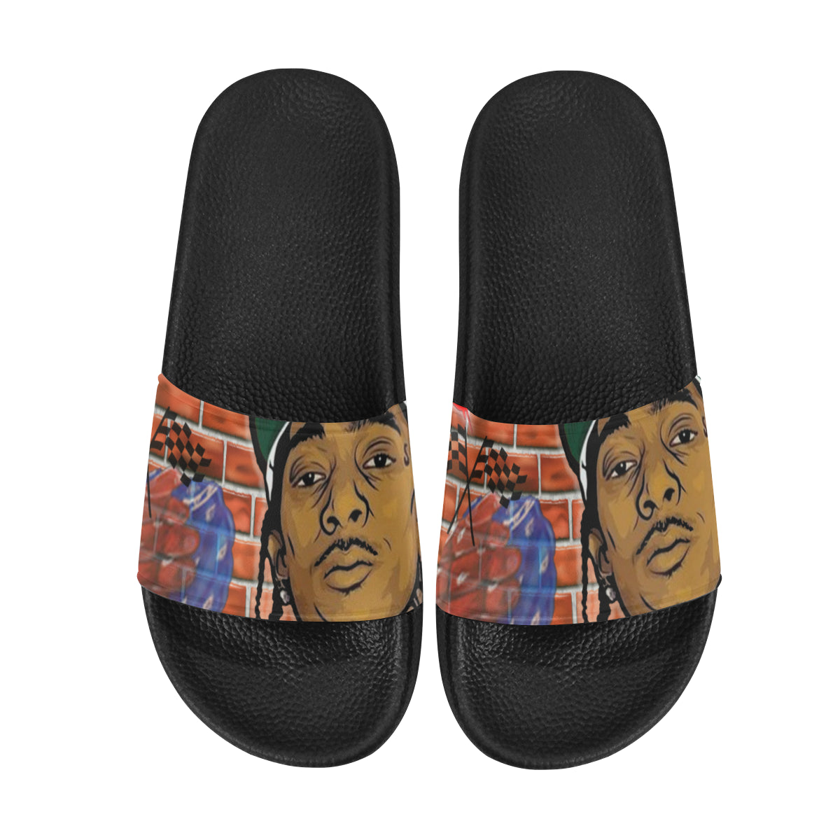 NIPSEY MARATHON CONTINUE Men's Slide Sandals (Model 057)