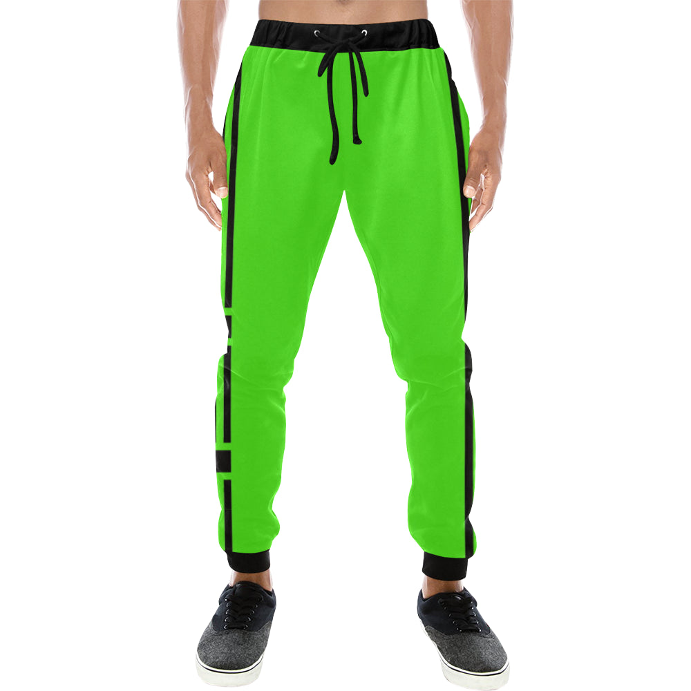 BLACC BORDER FLUO GRN Men's All Over Print Sweatpants
