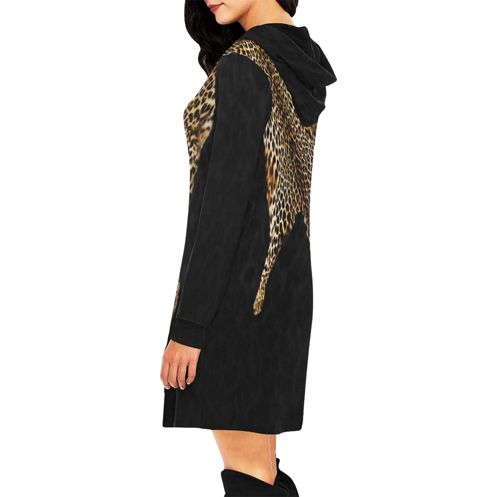 OLD KMT PRIEST All Over Print Hoodie Mini Dress (Model H27)