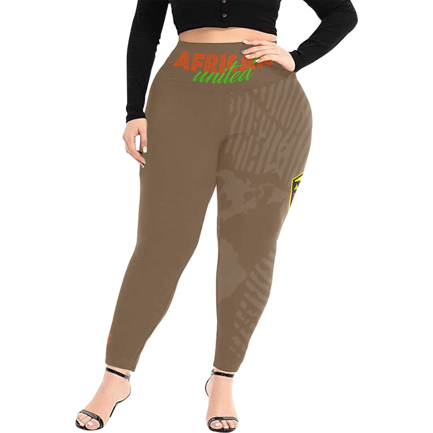AFRICAN UNITED Women's Extra Plus Size High Waist Leggings
