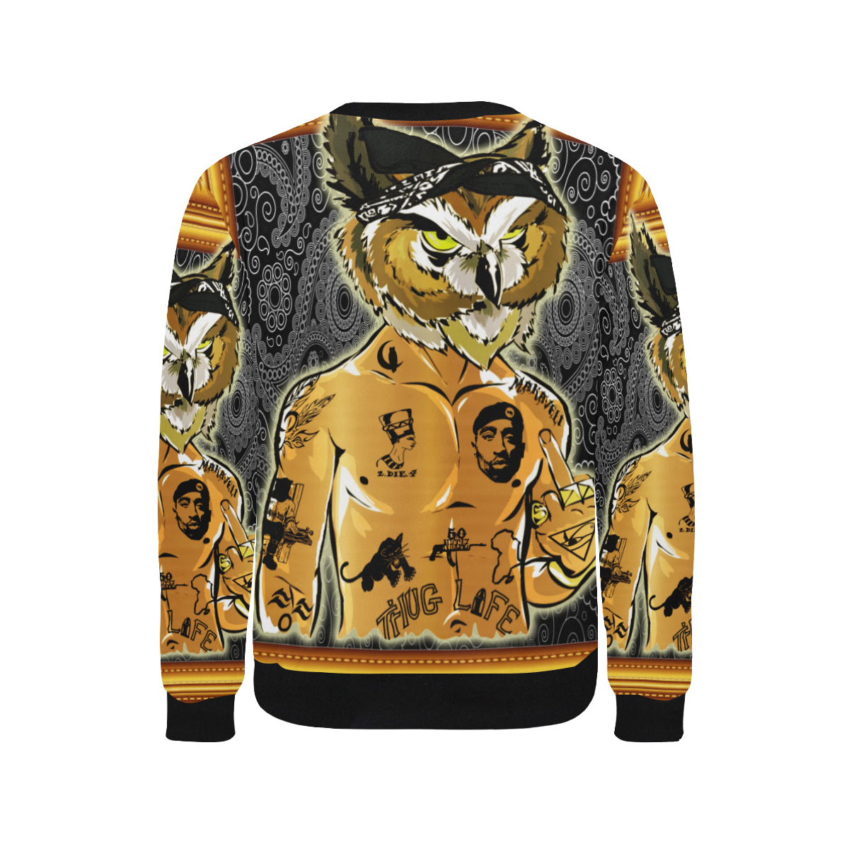 2PAC CHOUETT Men's Rib Cuff Crew Neck Sweatshirt