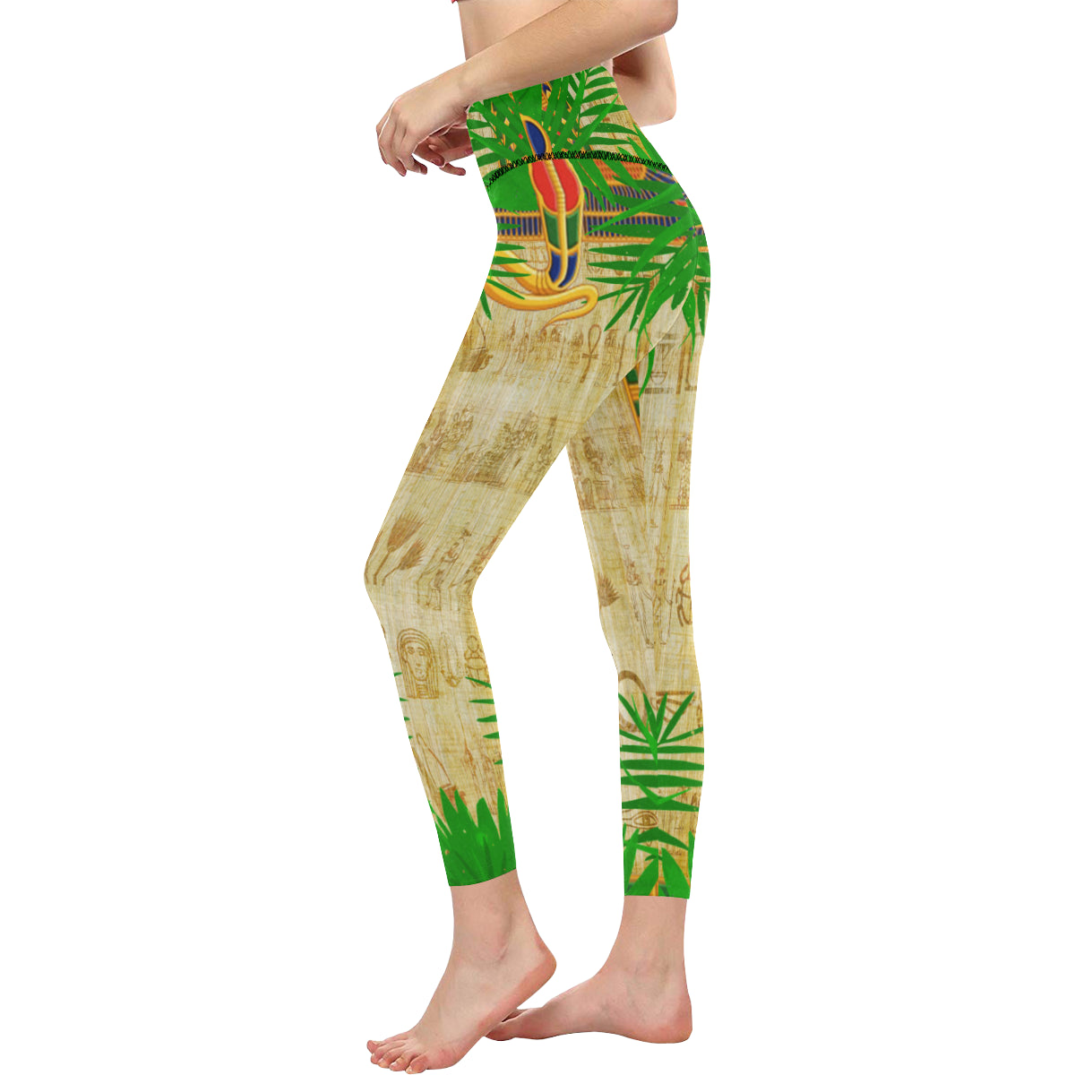 TROPICAL NILE VALLEY All Over Print High-Waisted Leggings